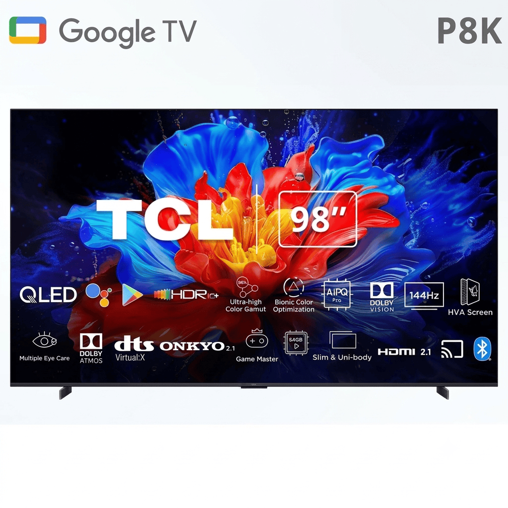 TCL TV 4K QLED SMART GOOGLE TV 98 INCH BLACK 98P8K TCL - 60094