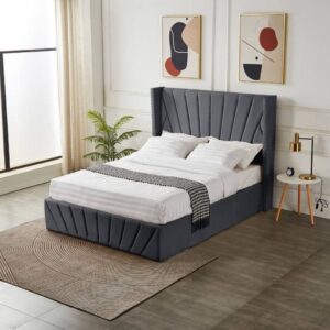 ASCOT GASLIFT STORAGE BED QUEEN (5 X 6.3FEET) DARK GREY