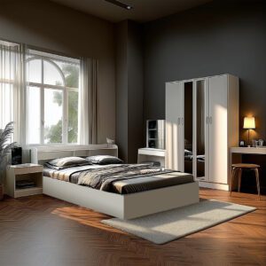MLY - QUEEN BEDROOM SET WITH 4 DOORS WARDROBE