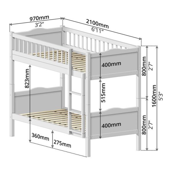 PST BUNK BED SINGLE + SINGLE -  44909