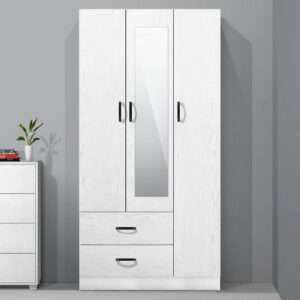 FG 3 DOOR WARDROBE WHITE - (47398)