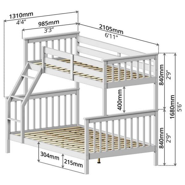 PST BUNKBED SINGLE + DOUBLE - 44910