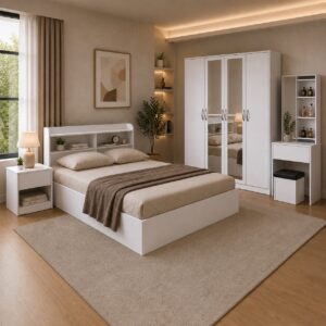 MLY-DOUBLE BEDROOM SET WITH 4 DOOR WARDROBE