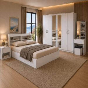 MLY- DOUBLE BEDROOM SET WITH 6 DOOR WARDROBE