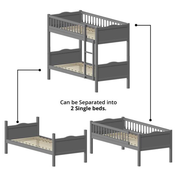 Bunk Bed Single+Single 3X6.6 GREY - 46759
