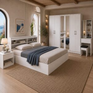 MLY- QUEEN BEDROOM SET WITH 6 DOOR WARDROBE