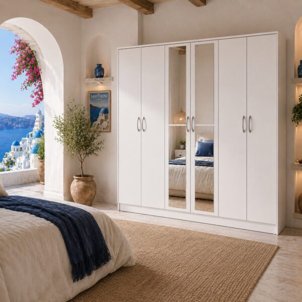 MLY- QUEEN BEDROOM SET WITH 6 DOOR WARDROBE