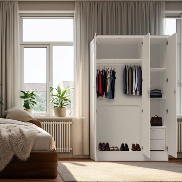 MLY WARDROBE WITH MIRROR 3 DOOR 2 DRAWER