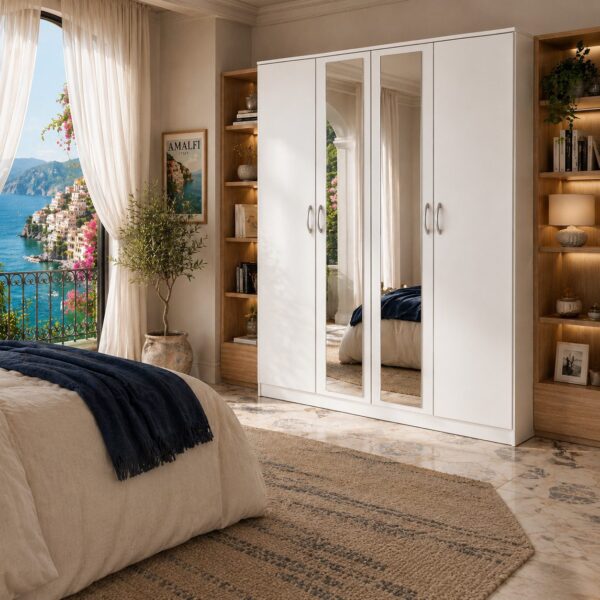 MLY- QUEEN BEDROOM SET WITH 4 DOOR WARDROBE