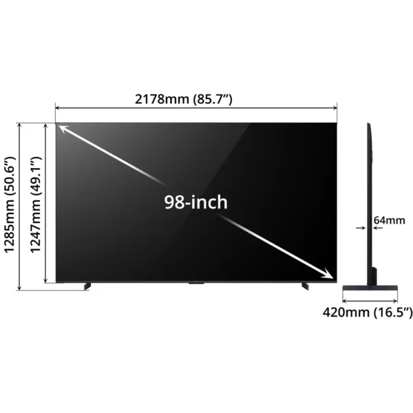 TCL TV 4K QLED SMART GOOGLE TV 98 INCH BLACK 98P8K TCL - 60094 - Image 5