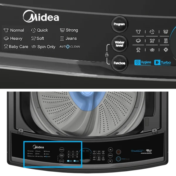 MIDEA WASHING MACHINE INVERTER TOP LOADING 11 KG (55558) - Image 6