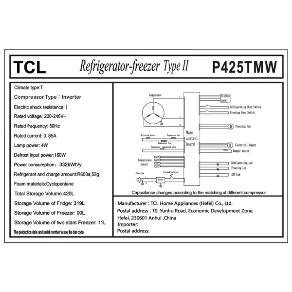 TCL REFRIGERATOR, INVERTOR 420L - 47183 - Image 6