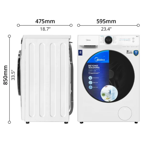 MIDEA WASHING MACHINE FRONT LOAD 8 KG - 50521 - Image 7