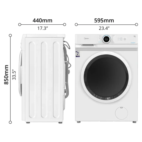 MIDEA WASHING MACHINE FRONT LOAD 7 KG - 47734 - Image 7