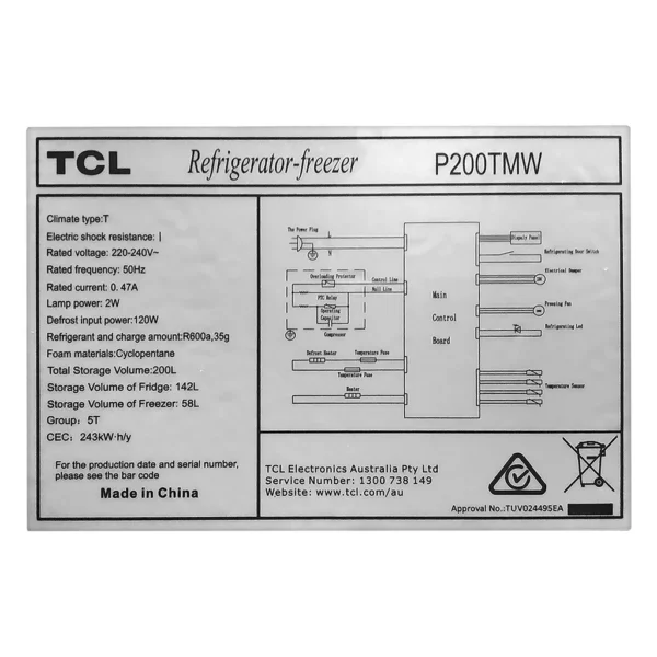 TCL REFRIGERATOR 200L - 50508 - Image 6