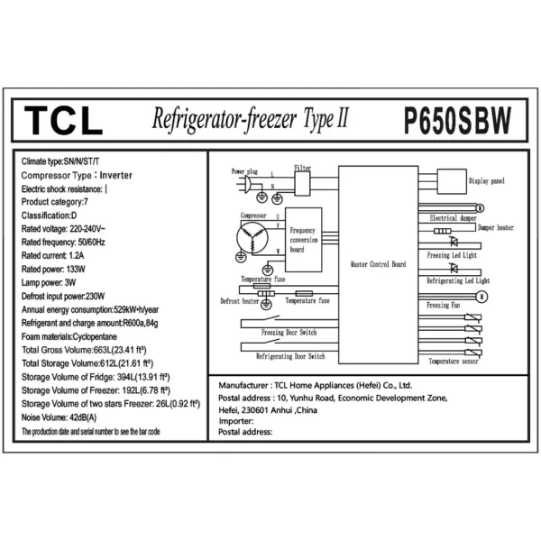TCL REFRIGERATOR INVERTER (612L) 47184 - Image 8