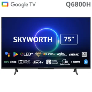 SKYWORTH 75" 4K QLED Google TV (Model: 75Q6800H - SKU: 63274)
