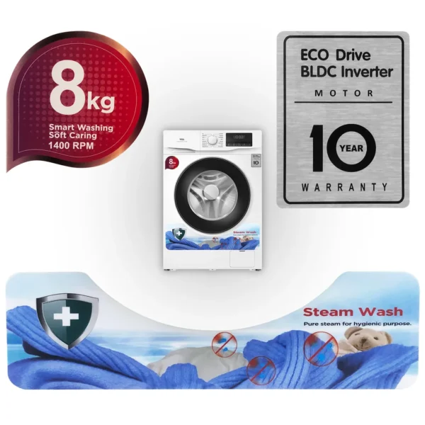 TCL FRONT LOAD WASHING MACHINE 8 KG | 53874 - Image 7