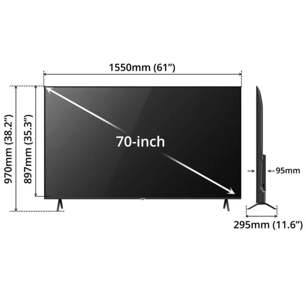 TECTIMO 70-INCH 4K UHD SMART QLED TV (Model 70QF25 - 63050) - Image 5