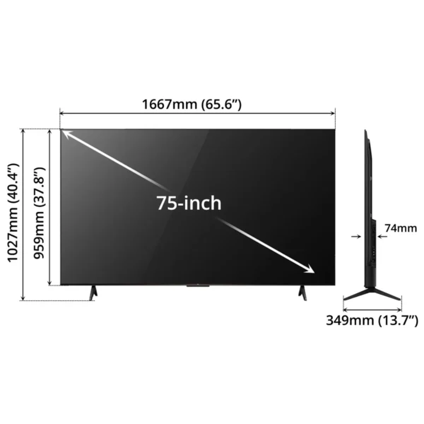 TCL TV 4K UHD SMART GOOGLE TV 75INCH BLACK 75V6C TCL - 60092 - Image 5