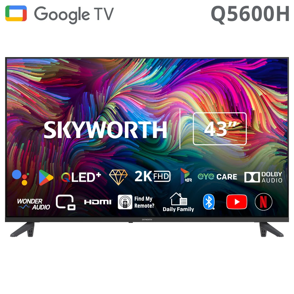 SKYWORTH 43" 2K QLED Google TV (Model: 43Q5600H - 63273)