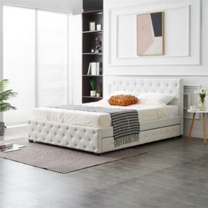 NUVORA-PK1093 PULL OUT TRUNDLE WHITE  PU BED 122*200